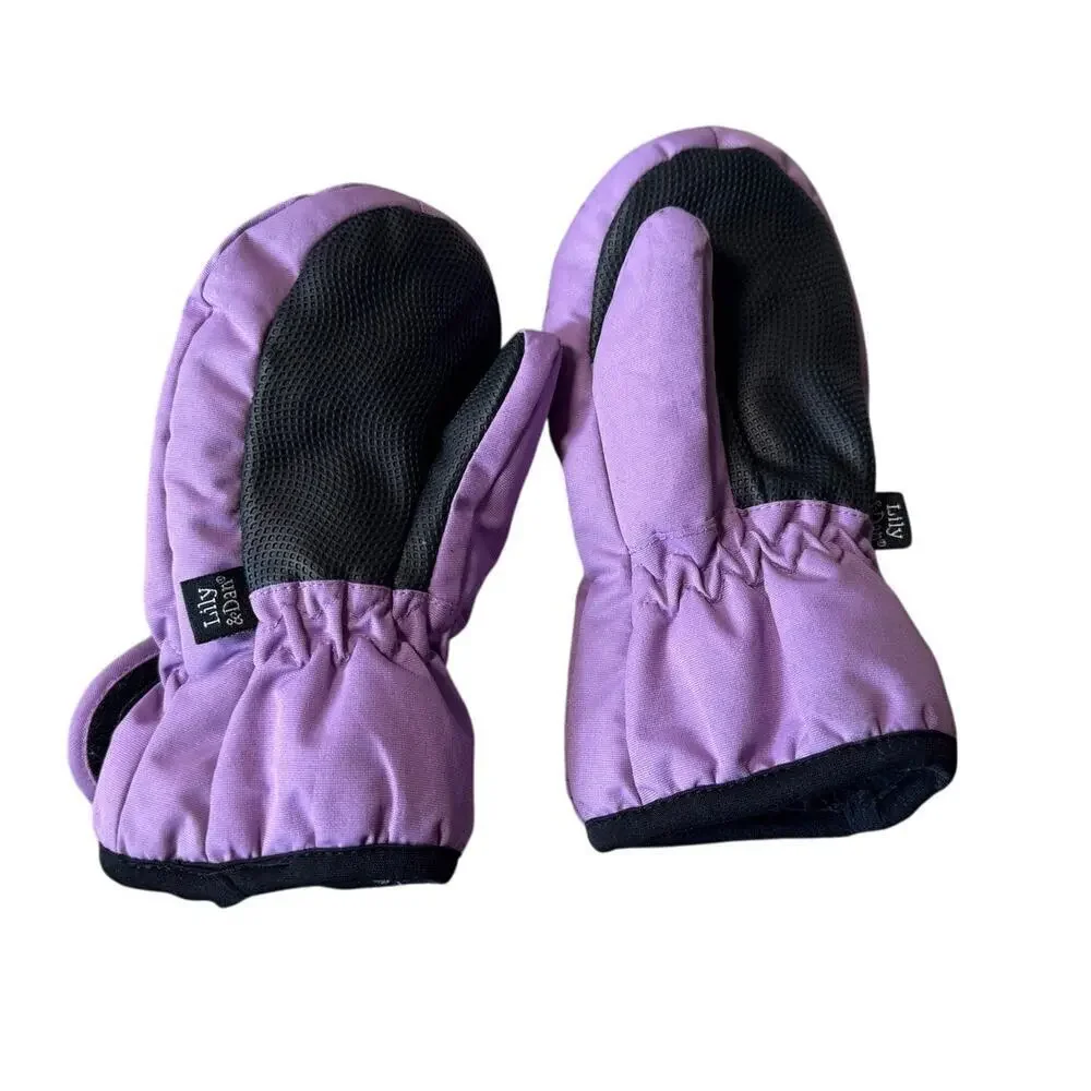 LILY & DAN Girls mittens size 4, Purple;